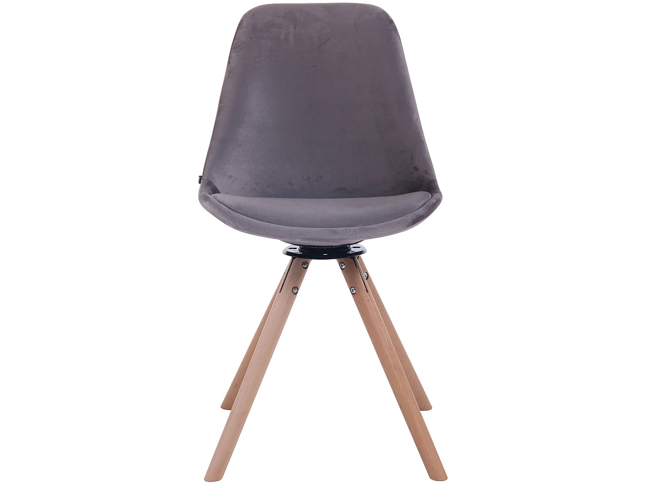 chaise salle à manger - Velours & Bois - Gris foncé - Troyes