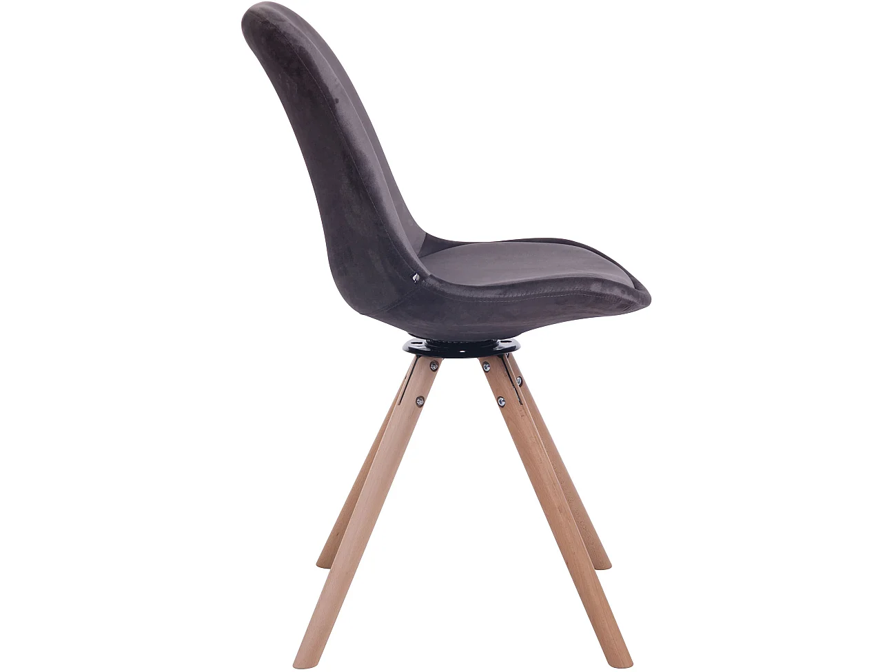 chaise salle à manger - Velours & Bois - Gris foncé - Troyes