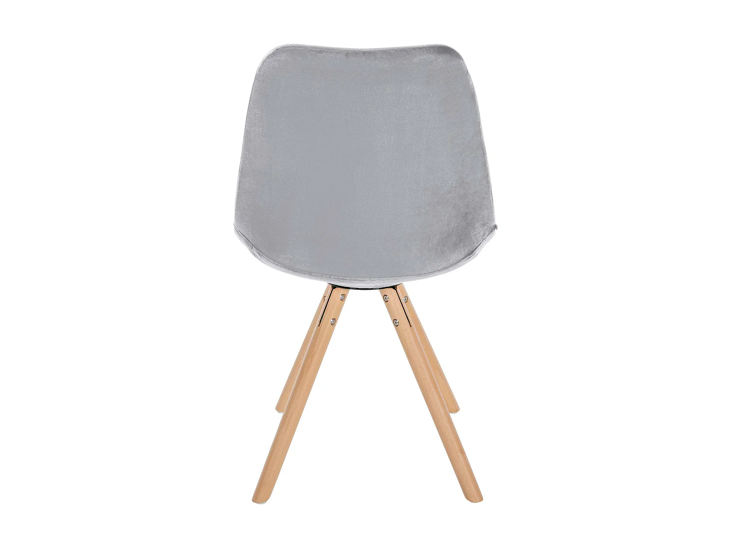 Lot de 4  chaise salle à manger - Velours & Nature (rond) - Gris clair - Sofia