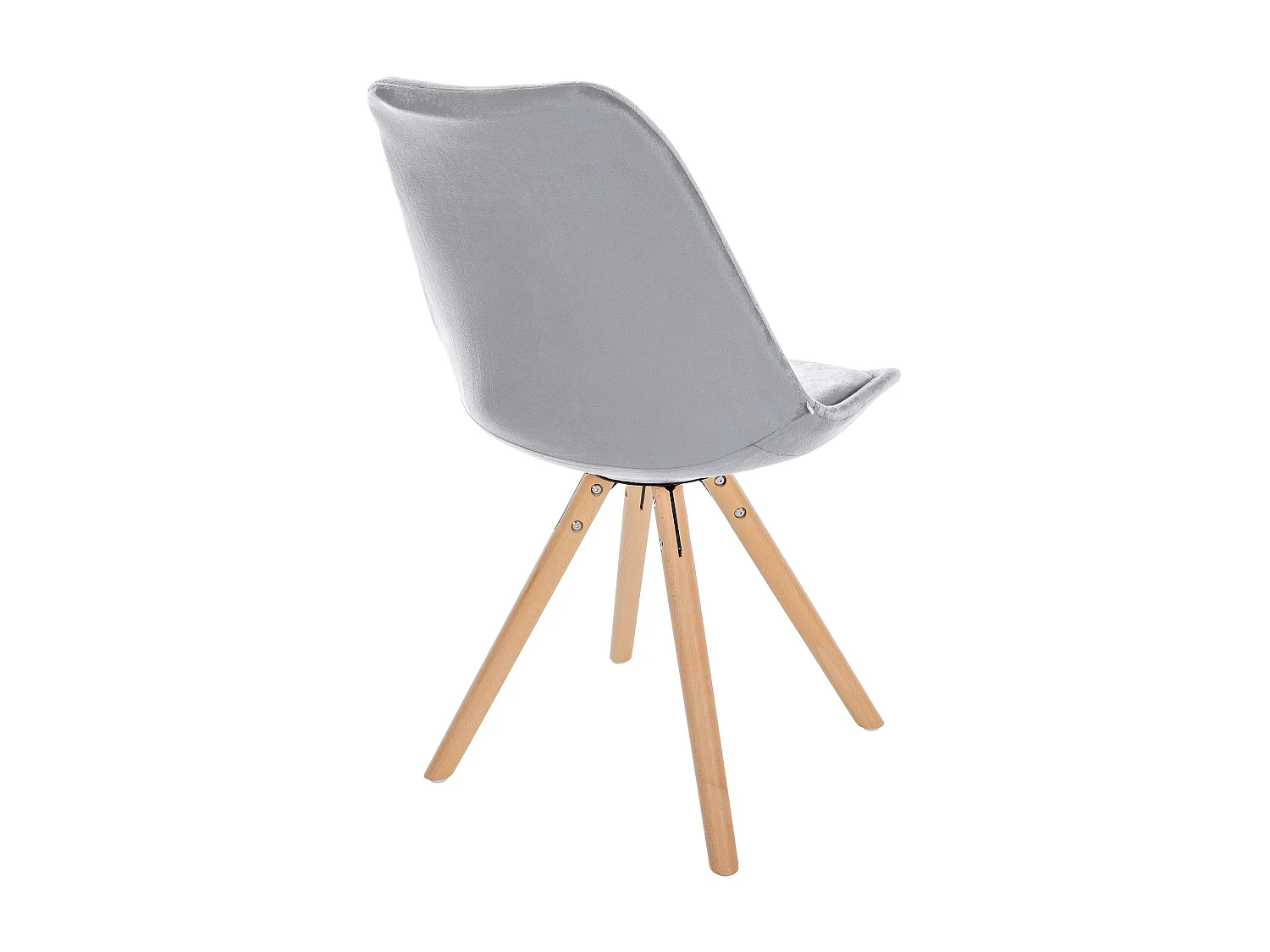 Lot de 4  chaise salle à manger - Velours & Nature (rond) - Gris clair - Sofia