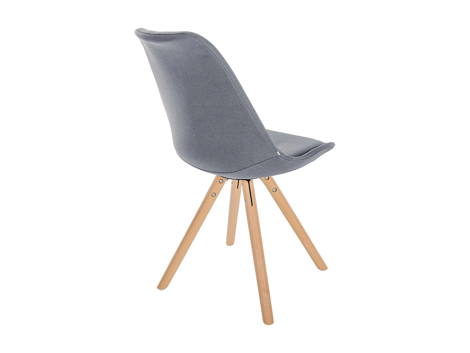 Lot de 4  chaise salle à manger - Tissu & Nature (rond) - Gris clair - Sofia