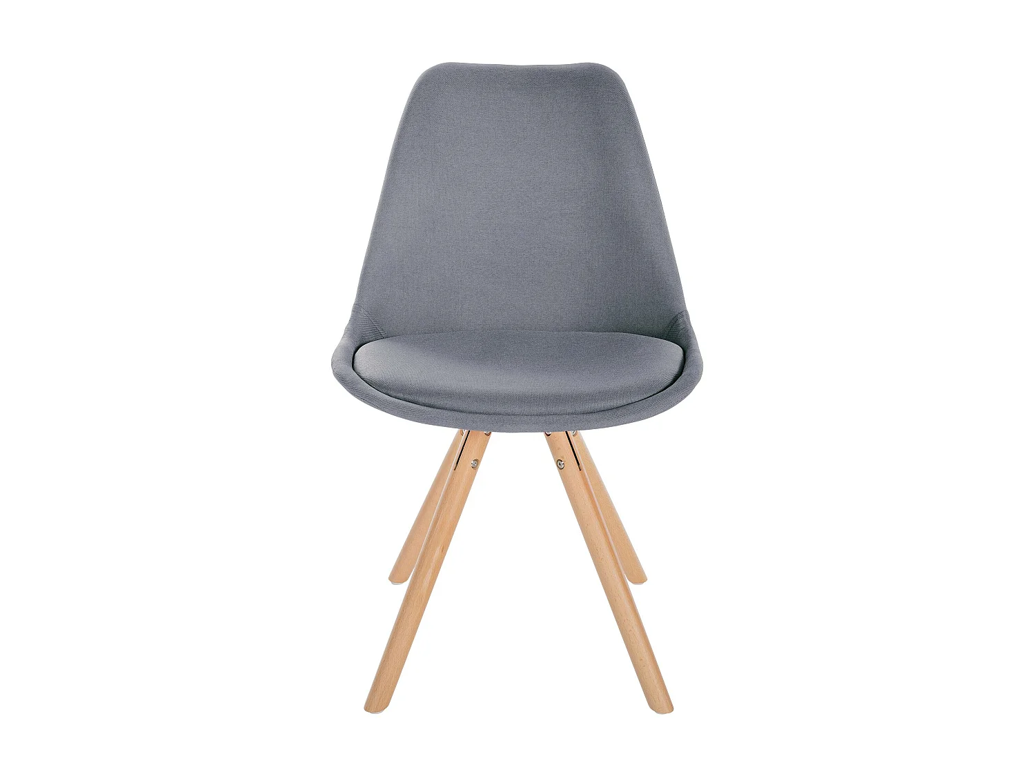 Lot de 4  chaise salle à manger - Tissu & Nature (rond) - Gris clair - Sofia