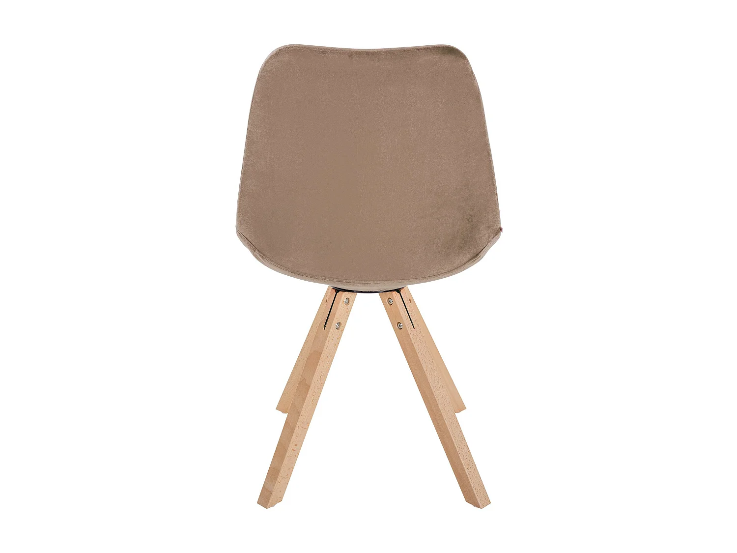 Lot de 4  chaise salle à manger - Velours & Bois - Marron - Sofia