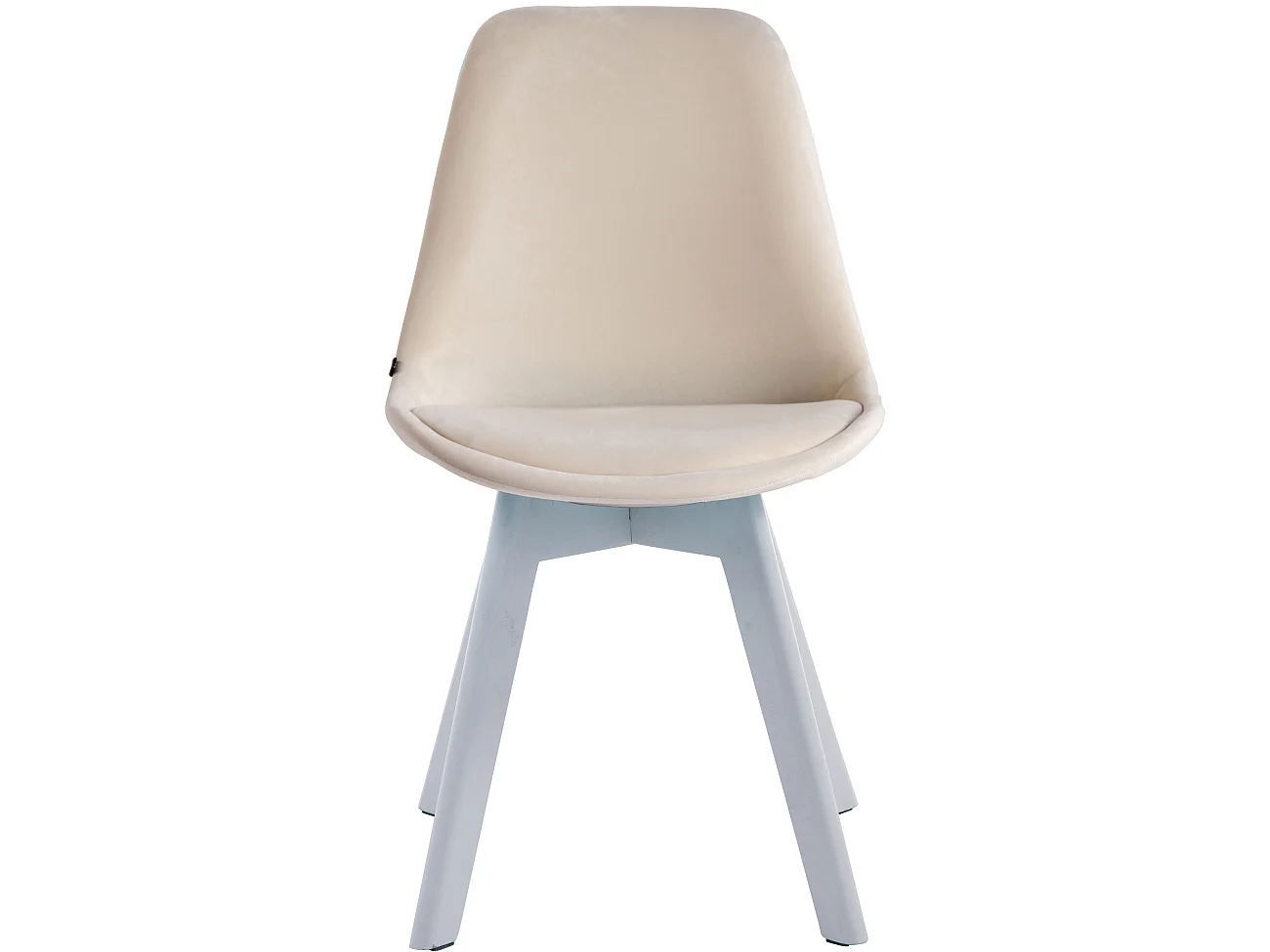 Lot de 4  chaise salle à manger - Velours & Blanc - Crème - Borneo V2