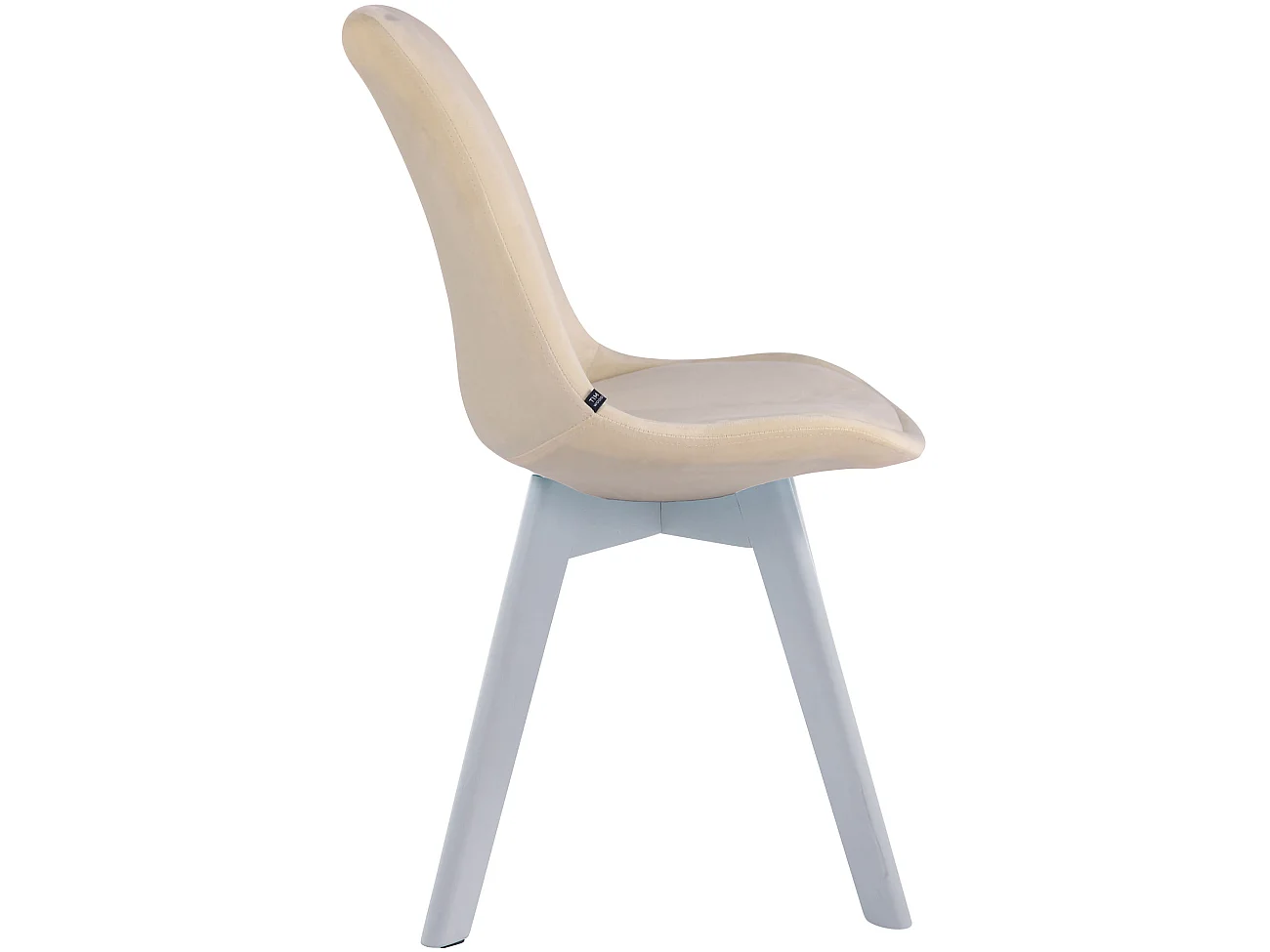 Lot de 4  chaise salle à manger - Velours & Blanc - Crème - Borneo V2