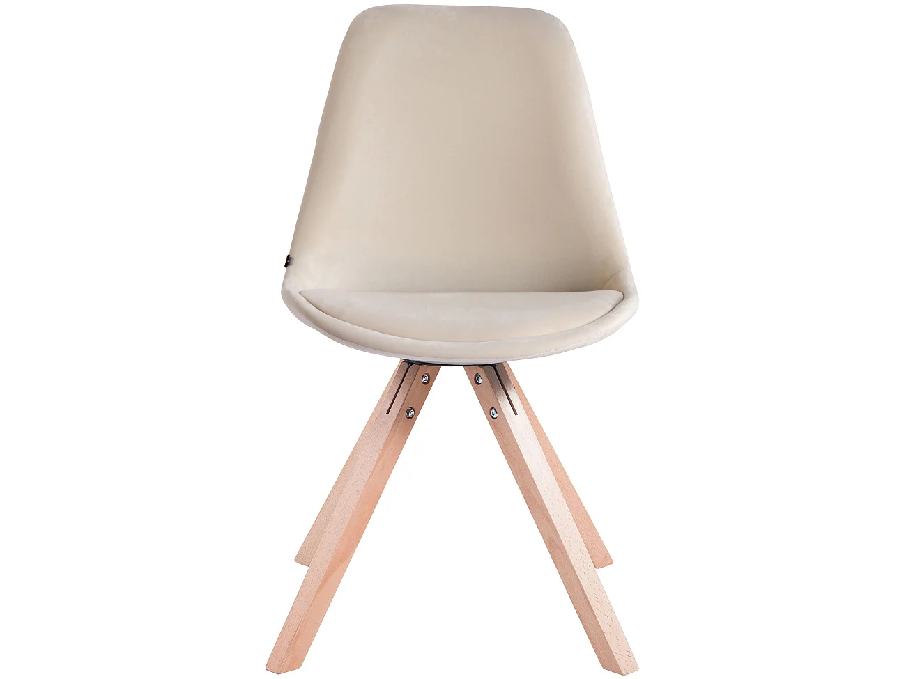 Set van 4  Eetkamerstoelen - Fluweel & natura - creme - Toulouse
