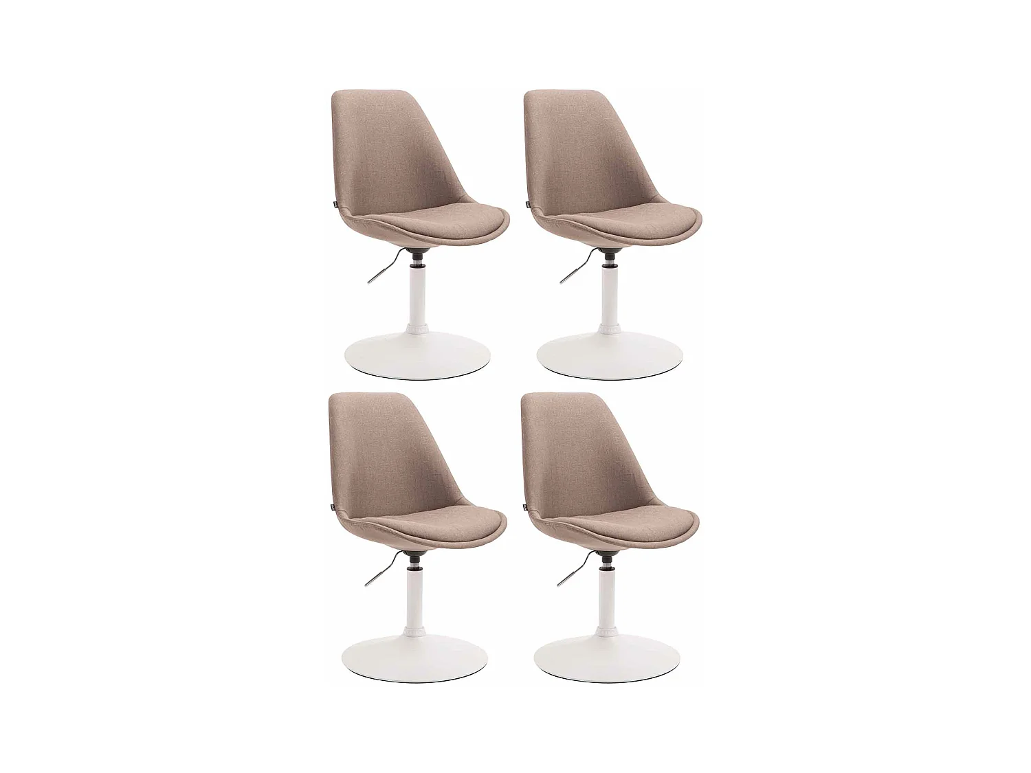 Lot de 4  chaise salle à manger - Tissu & Blanc - Taupe - Maverick