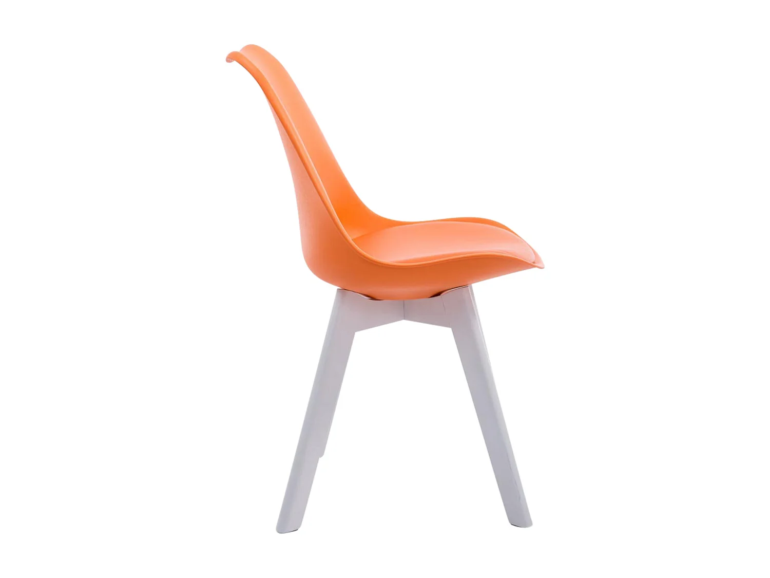Lot de 4  chaise salle à manger - Similicuir & Blanc - Orange - Borneo V2