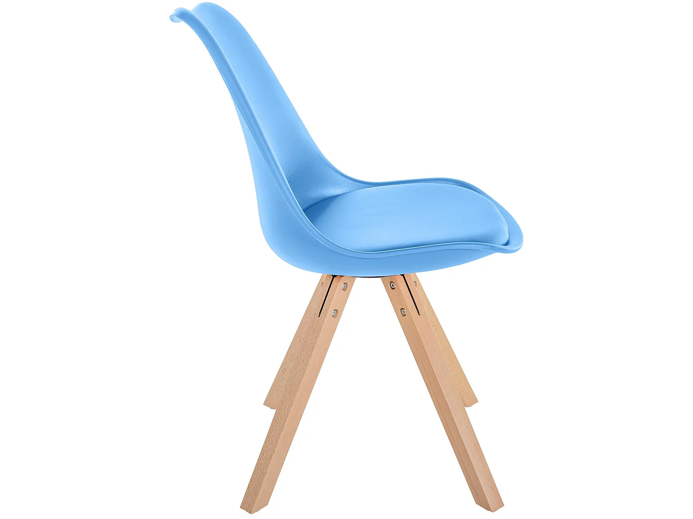 chaise salle à manger - Plastique & Bois - Bleu clair - Sofia