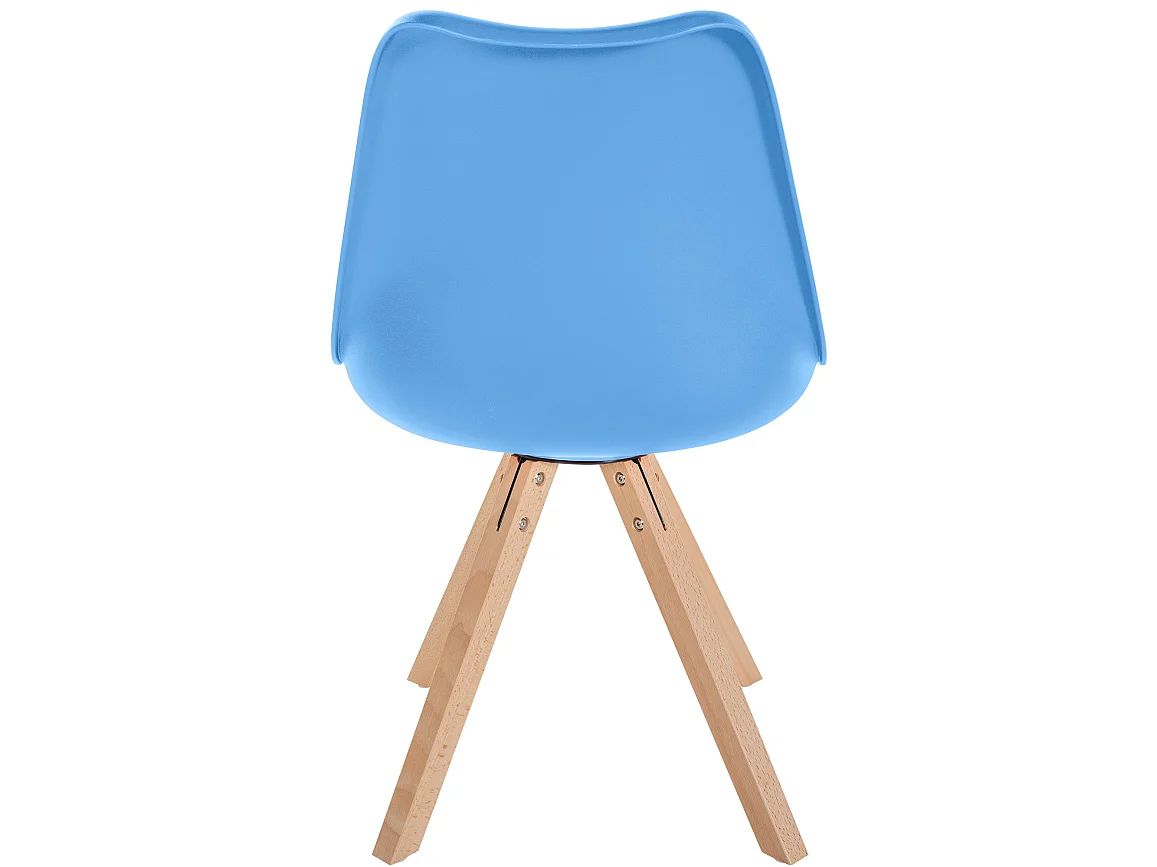 chaise salle à manger - Plastique & Bois - Bleu clair - Sofia