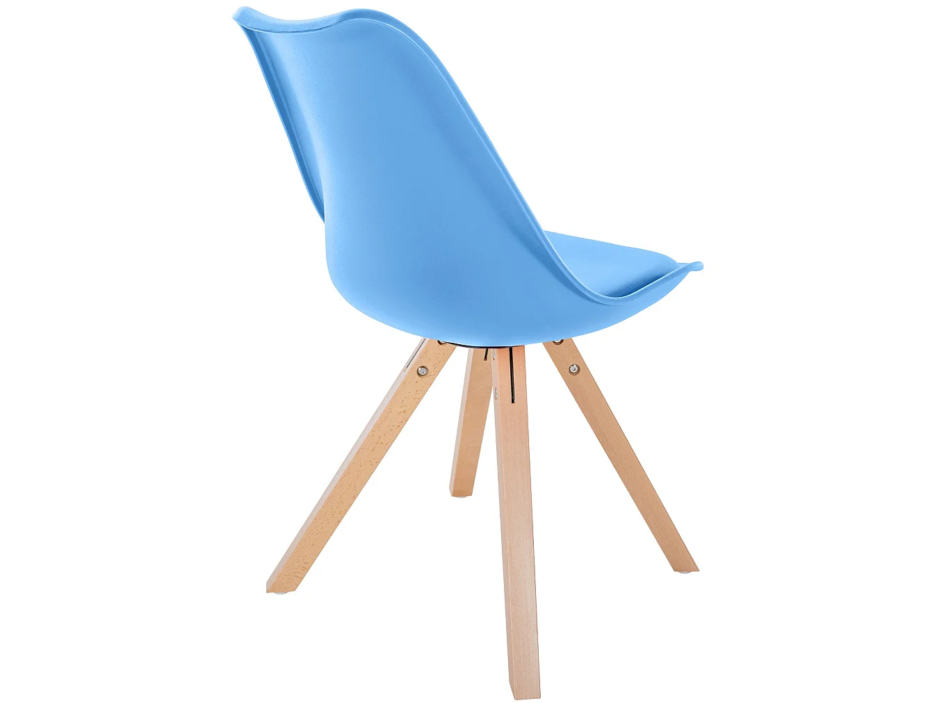 chaise salle à manger - Plastique & Bois - Bleu clair - Sofia