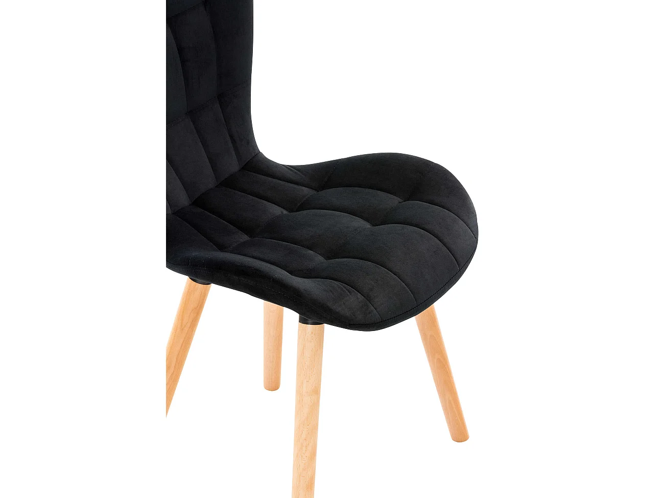 chaise salle à manger - Velours - Noir - Elda