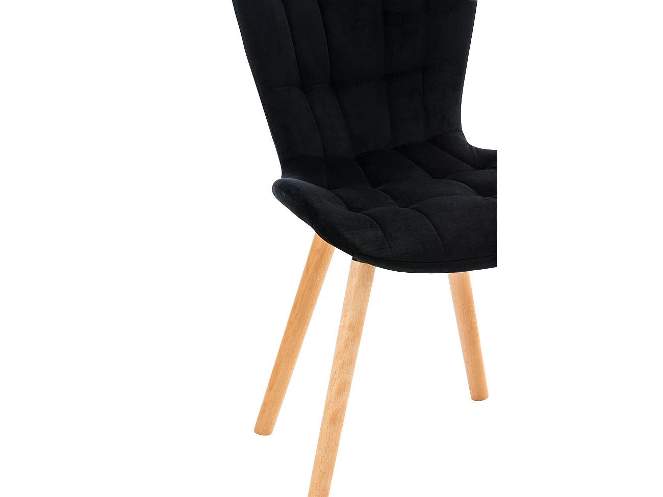 chaise salle à manger - Velours - Noir - Elda