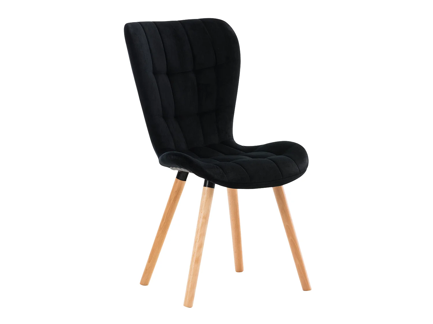 chaise salle à manger - Velours - Noir - Elda