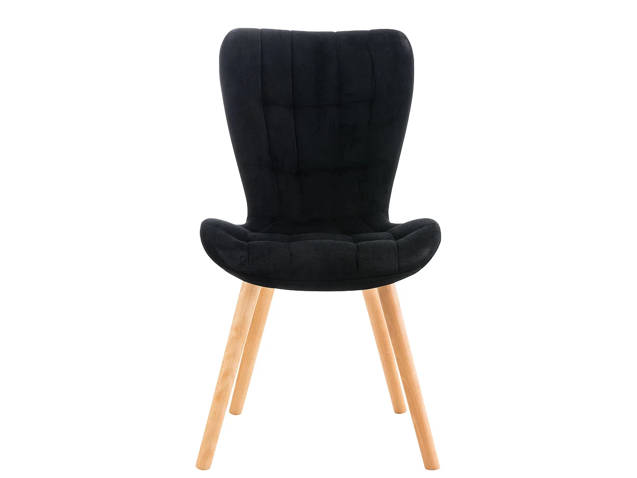 chaise salle à manger - Velours - Noir - Elda