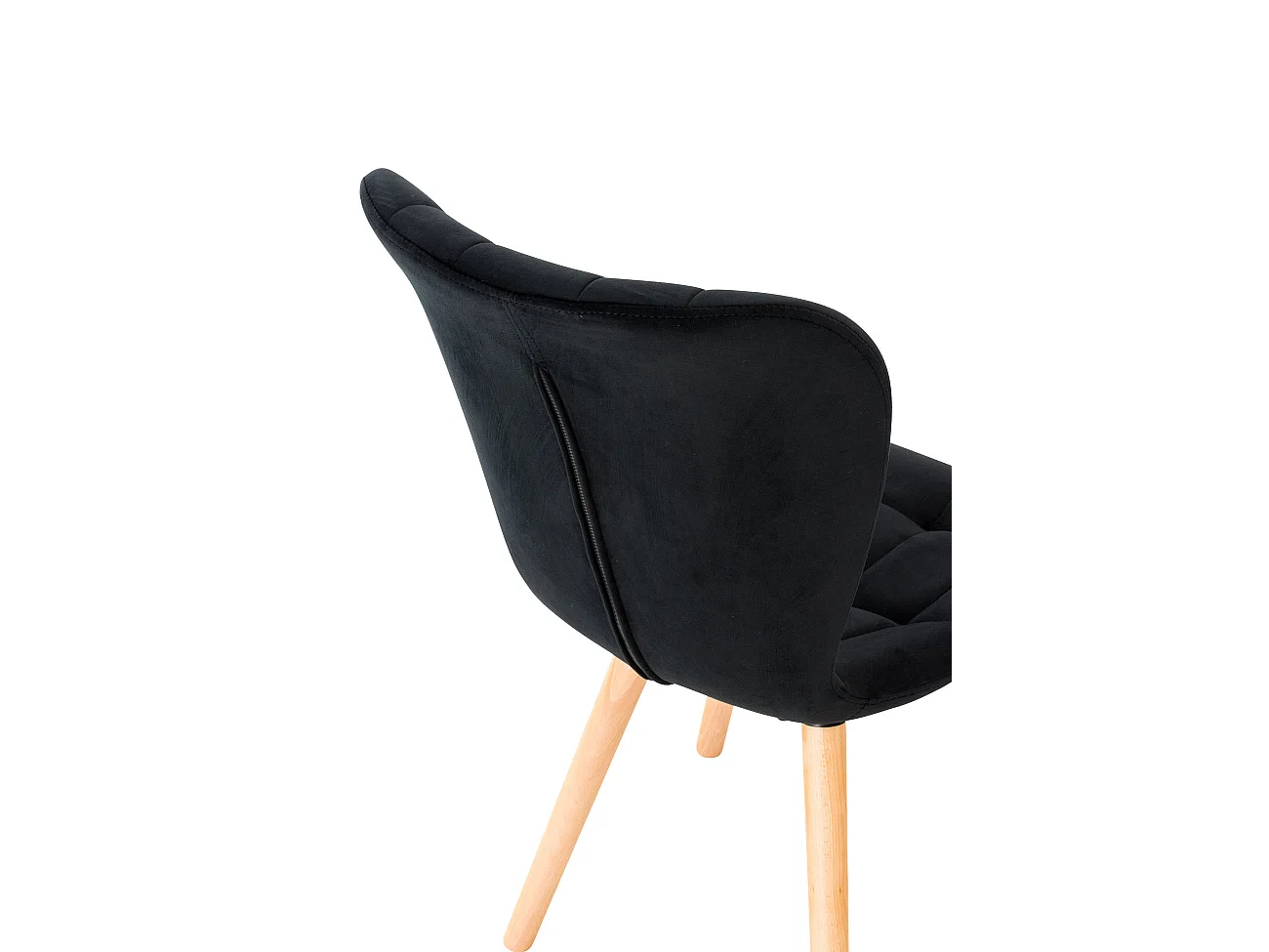 chaise salle à manger - Velours - Noir - Elda