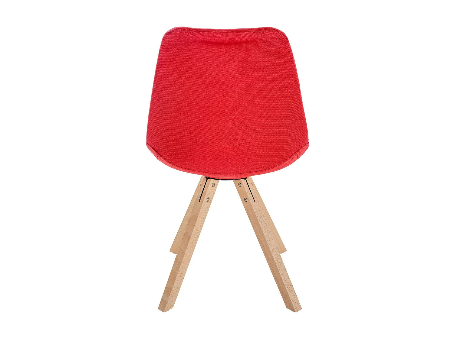 Lot de 4  chaise salle à manger - Tissu & Nature (carré) - Rouge - Sofia