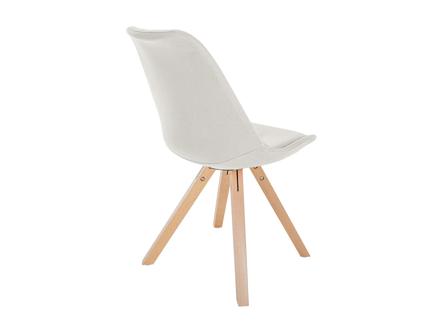 Lot de 4  chaise salle à manger - Tissu & Nature (carré) - Crème - Sofia
