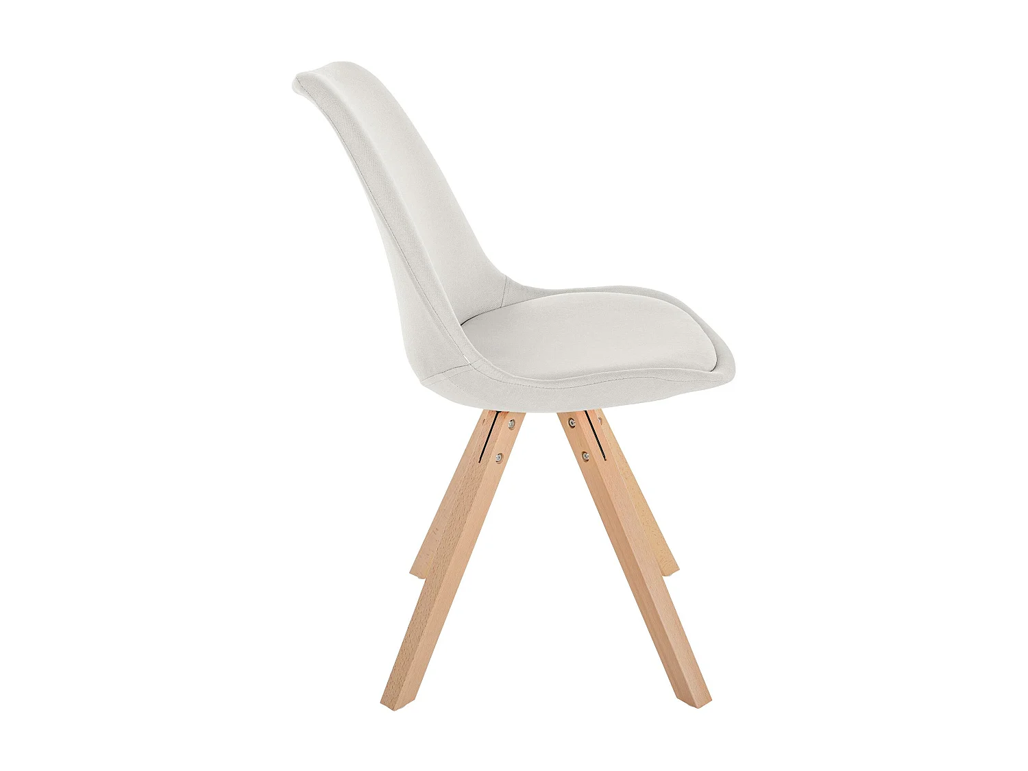 Lot de 4  chaise salle à manger - Tissu & Nature (carré) - Crème - Sofia