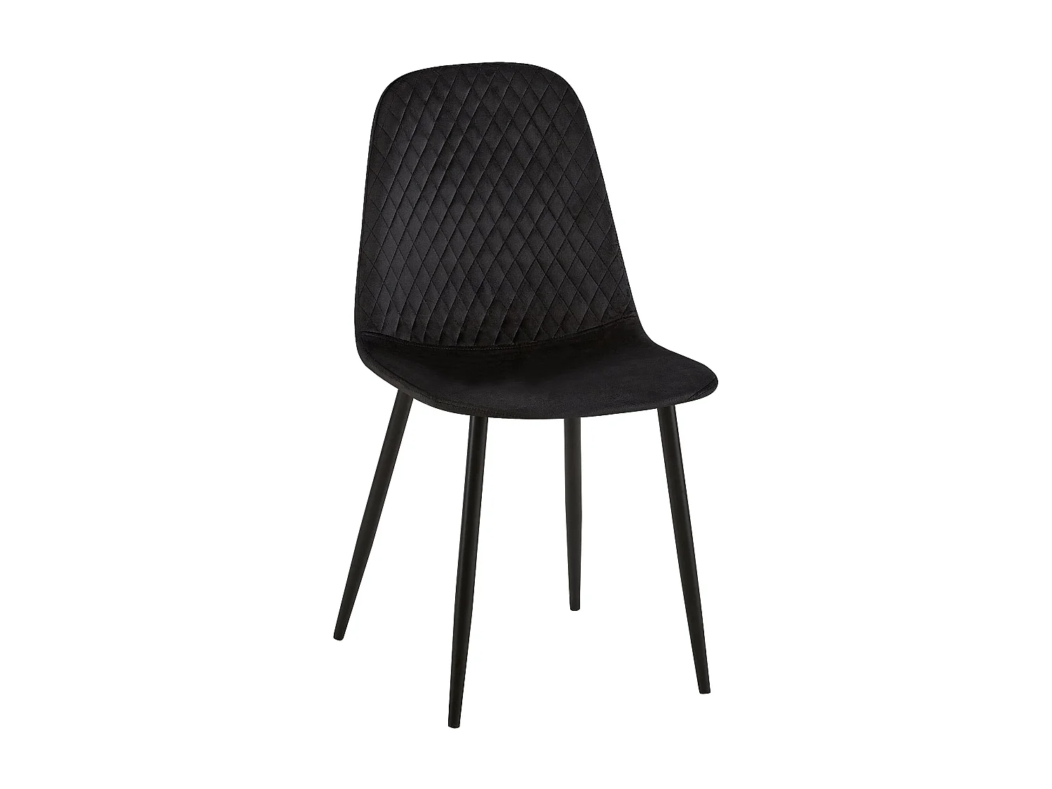 Set van 4  Eetkamerstoelen - Fluweel - zwart - Giverny
