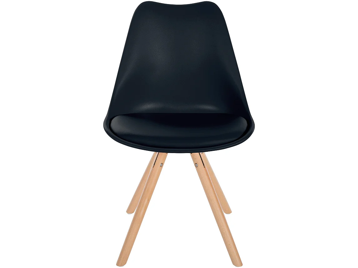 Eetkamerstoelen - Kunststof & natura (ronde) - zwart - Sofia