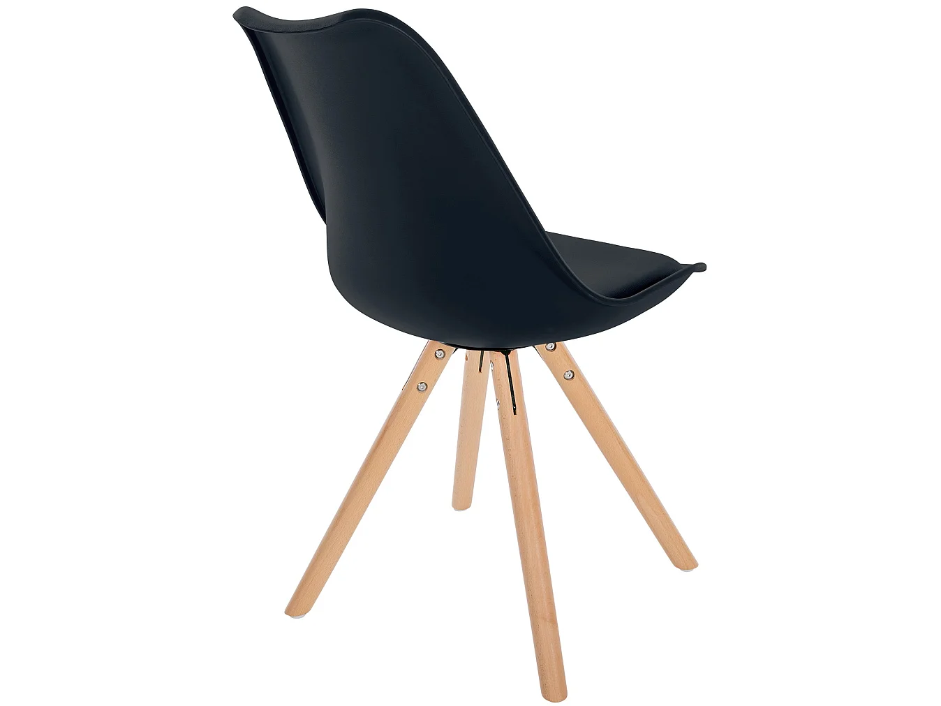 Eetkamerstoelen - Kunststof & natura (ronde) - zwart - Sofia