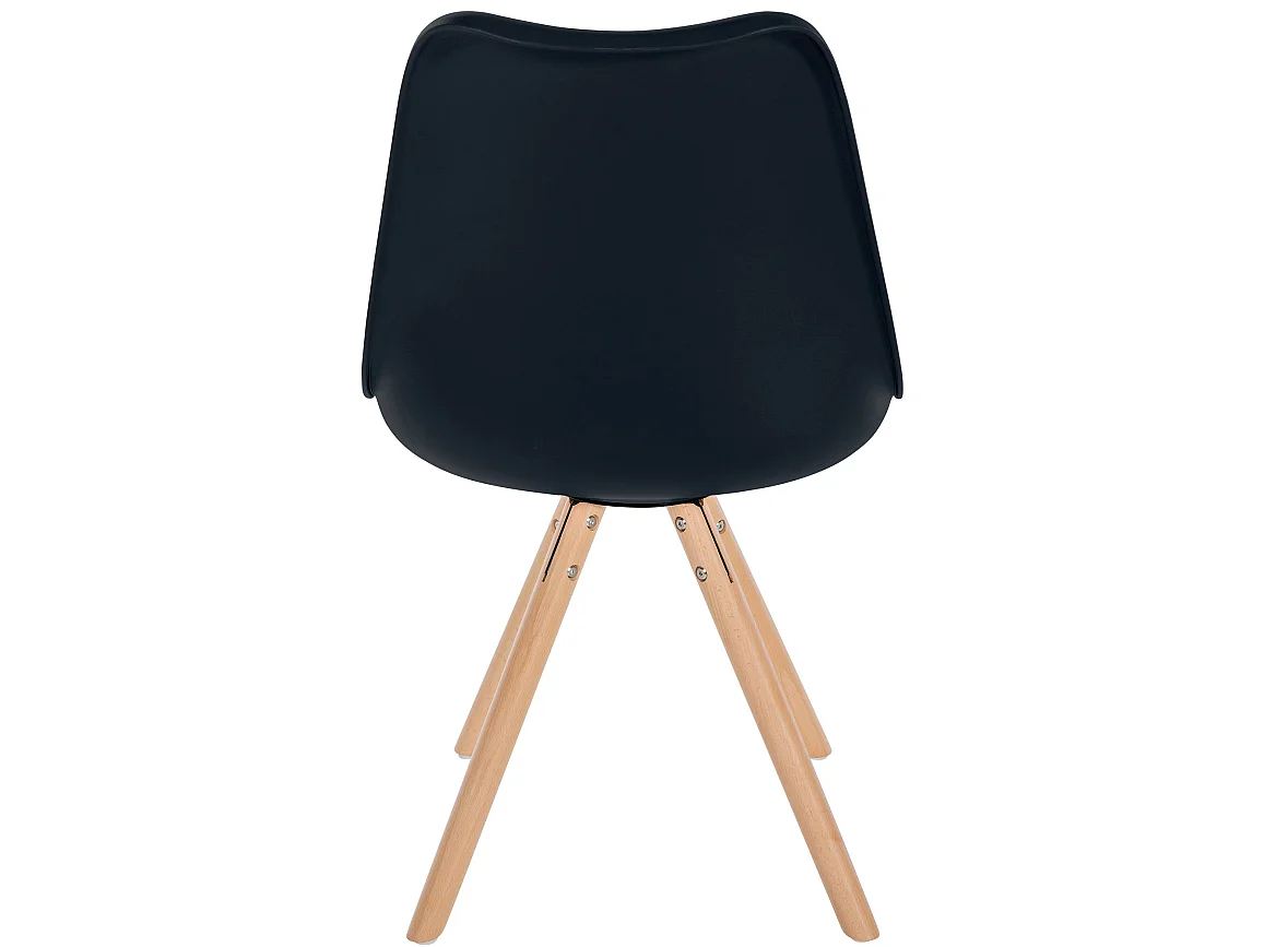 Lot de 4  chaise salle à manger - Plastique & Nature (rond) - Noir - Sofia