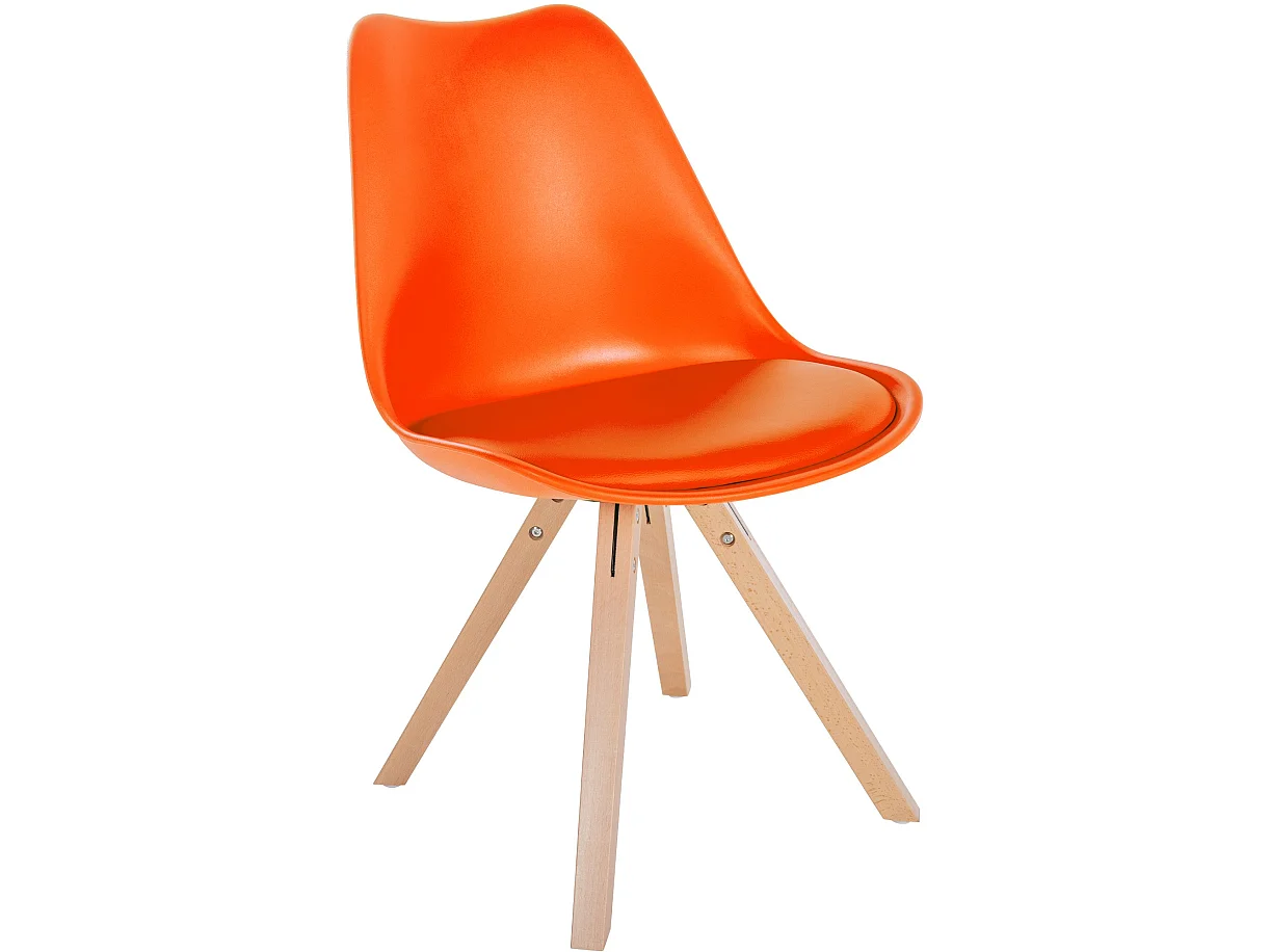 chaise salle à manger - Plastique & Bois - Orange - Sofia