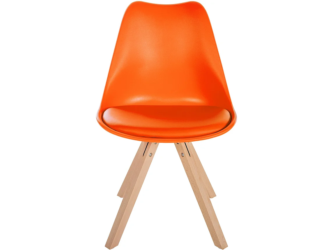 chaise salle à manger - Plastique & Bois - Orange - Sofia