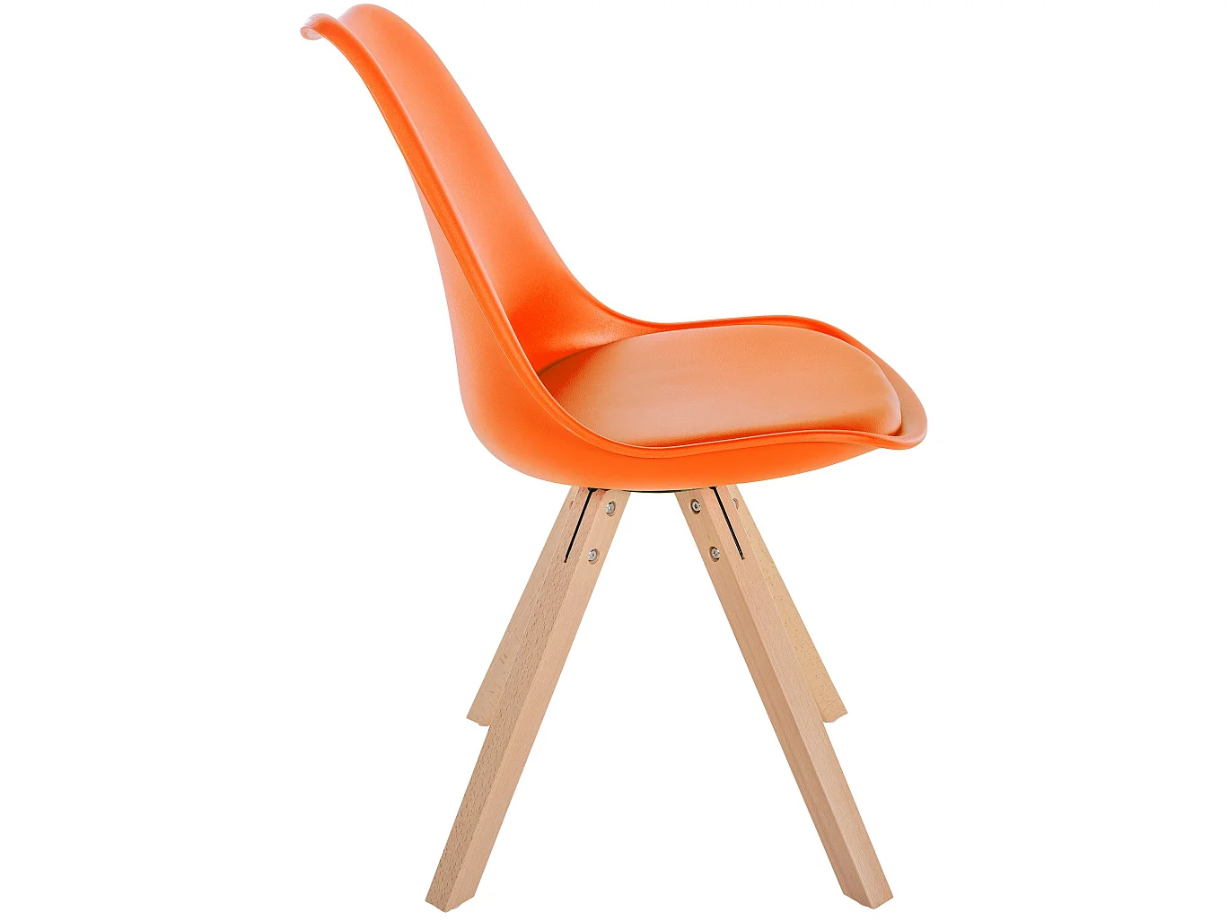 chaise salle à manger - Plastique & Bois - Orange - Sofia