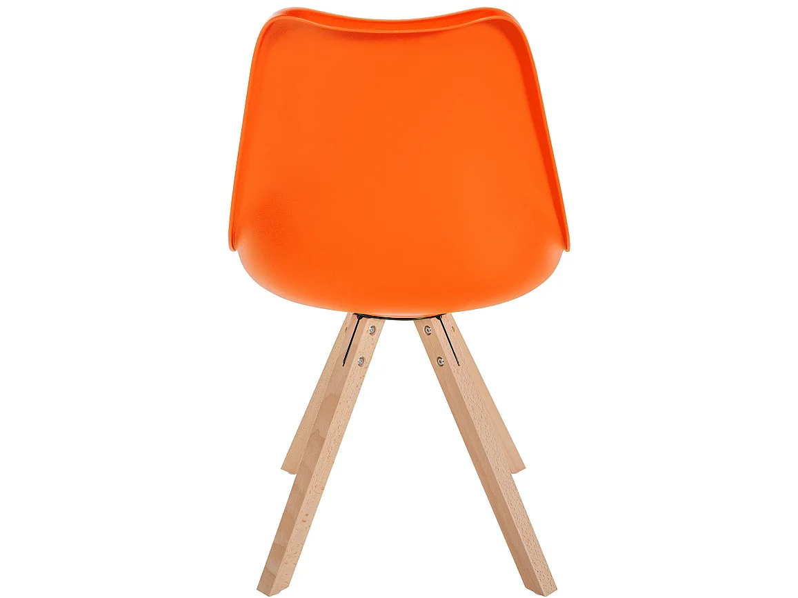 chaise salle à manger - Plastique & Bois - Orange - Sofia