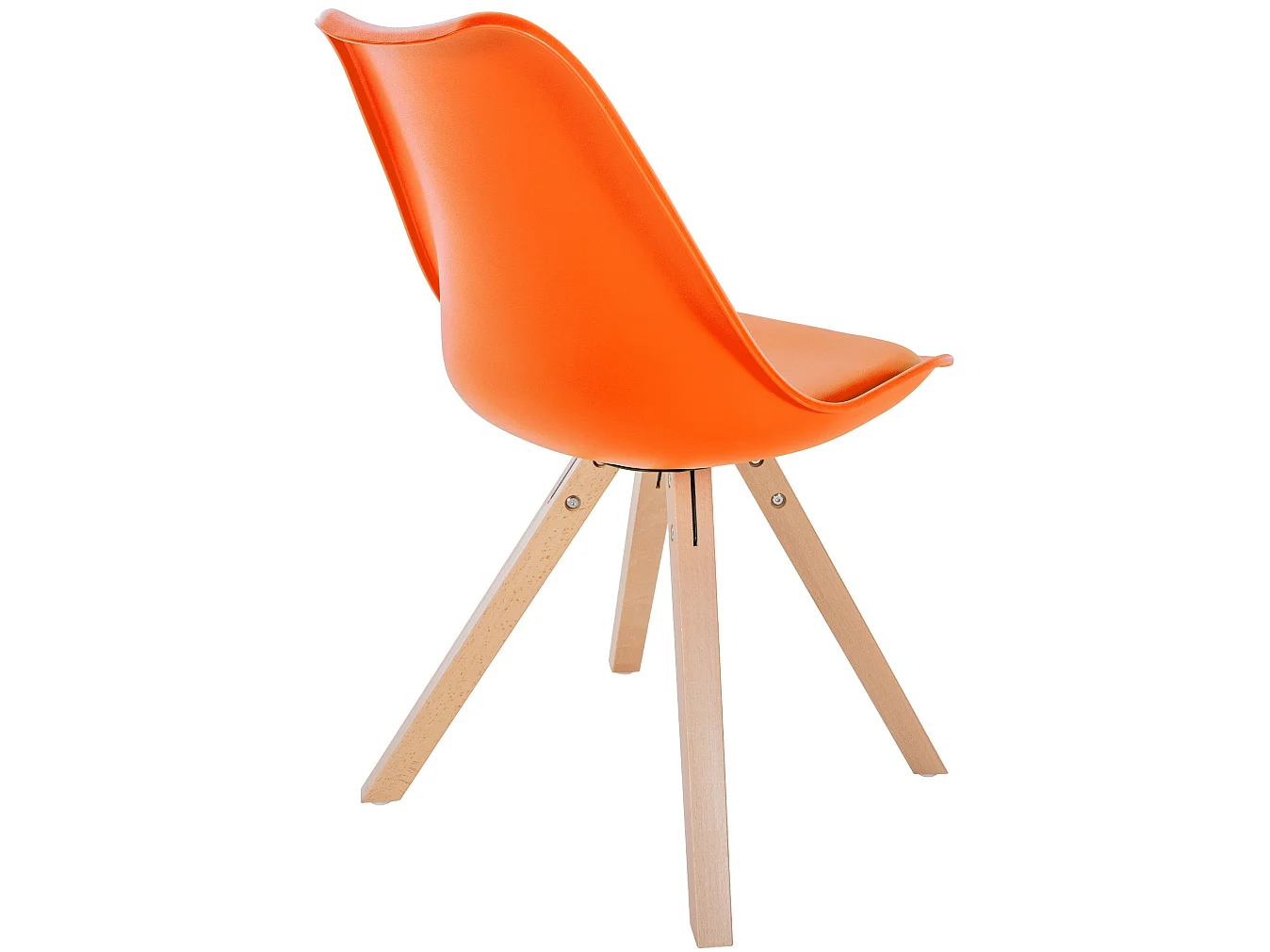 chaise salle à manger - Plastique & Bois - Orange - Sofia