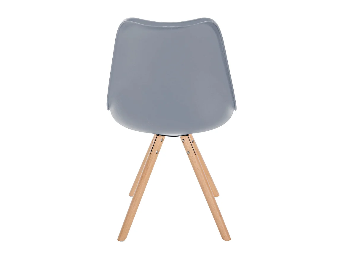 Lot de 4  chaise salle à manger - Plastique & Nature (rond) - Gris - Sofia