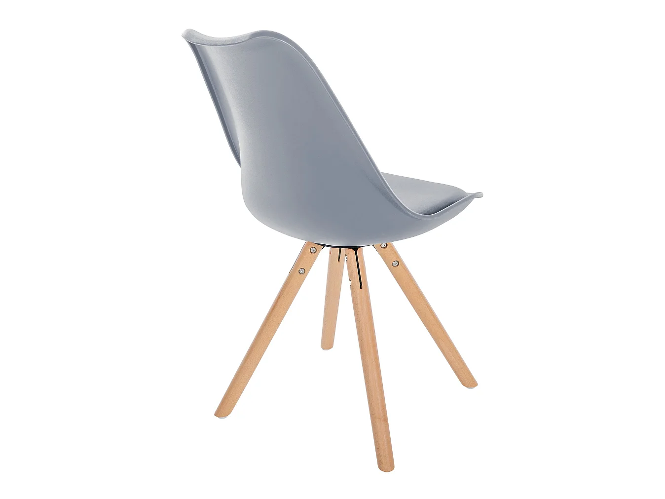 Lot de 4  chaise salle à manger - Plastique & Nature (rond) - Gris - Sofia
