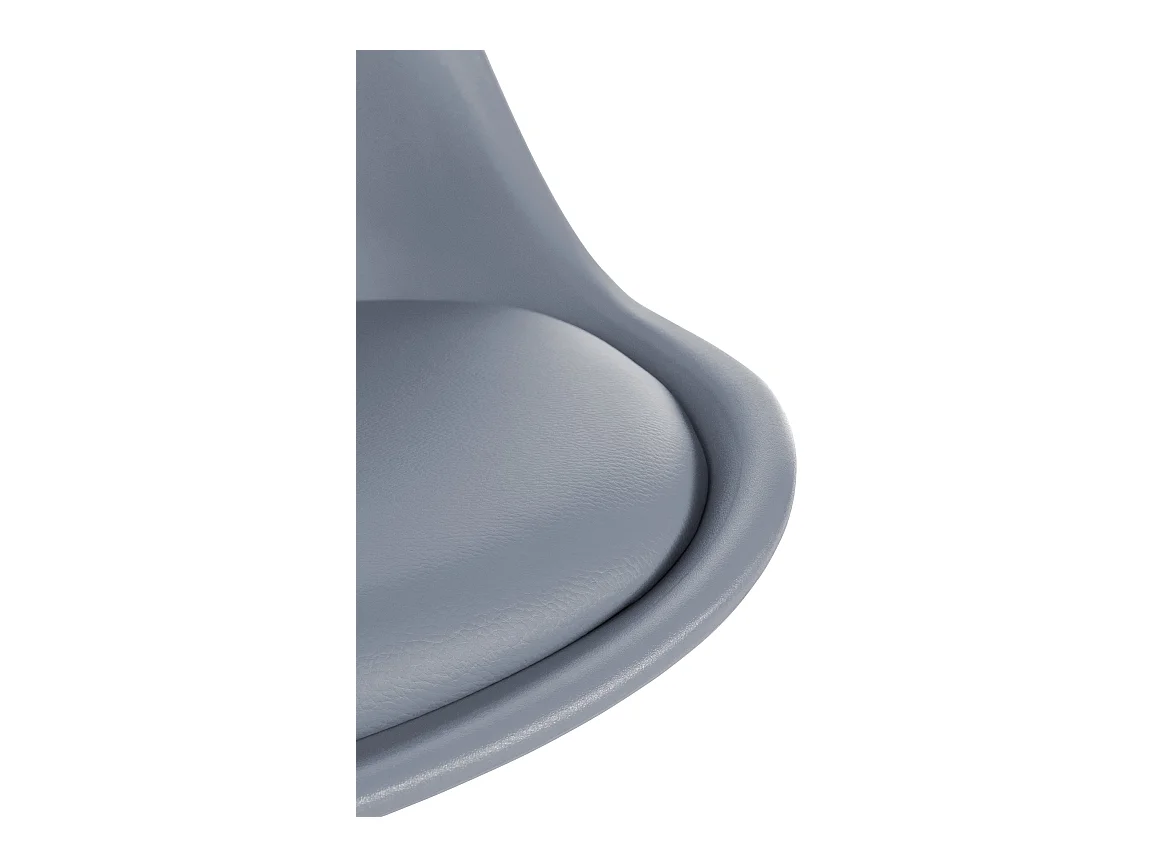 Lot de 4  chaise salle à manger - Plastique & Nature (rond) - Gris - Sofia