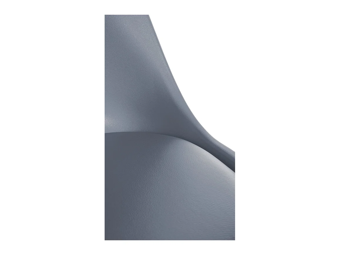 Lot de 4  chaise salle à manger - Plastique & Nature (rond) - Gris - Sofia