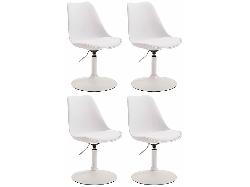 Lot de 4  chaise salle à manger - Plastique & Blanc - Blanc - Maverick