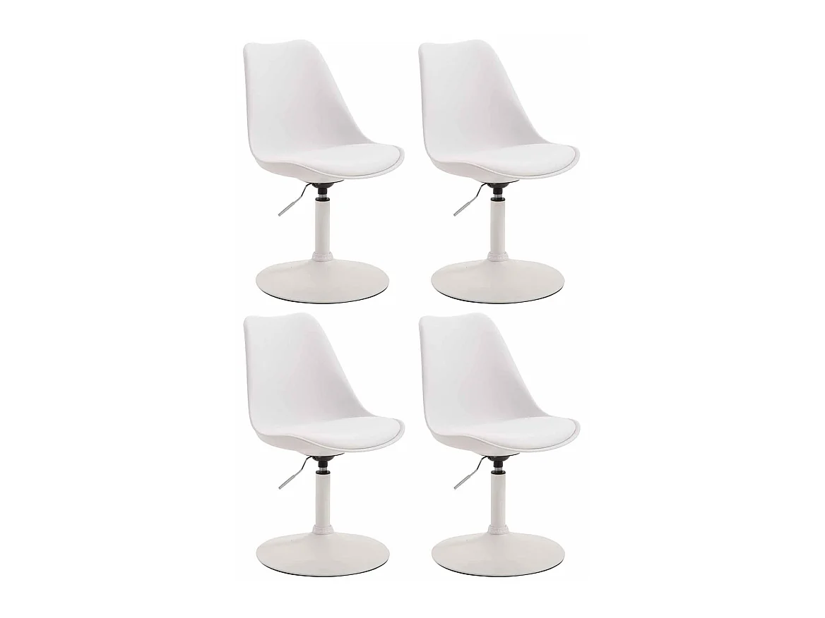 Lot de 4  chaise salle à manger - Plastique & Blanc - Blanc - Maverick