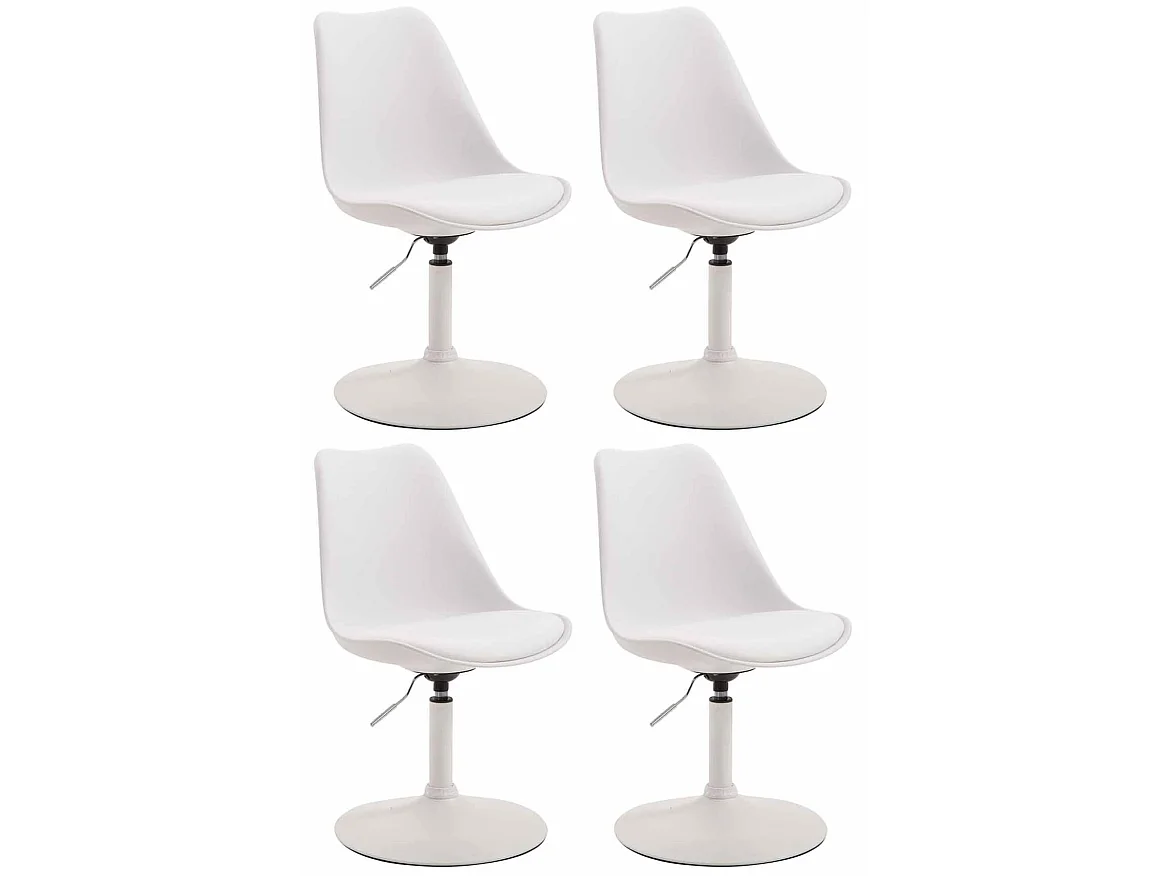 Lot de 4  chaise salle à manger - Plastique & Blanc - Blanc - Maverick