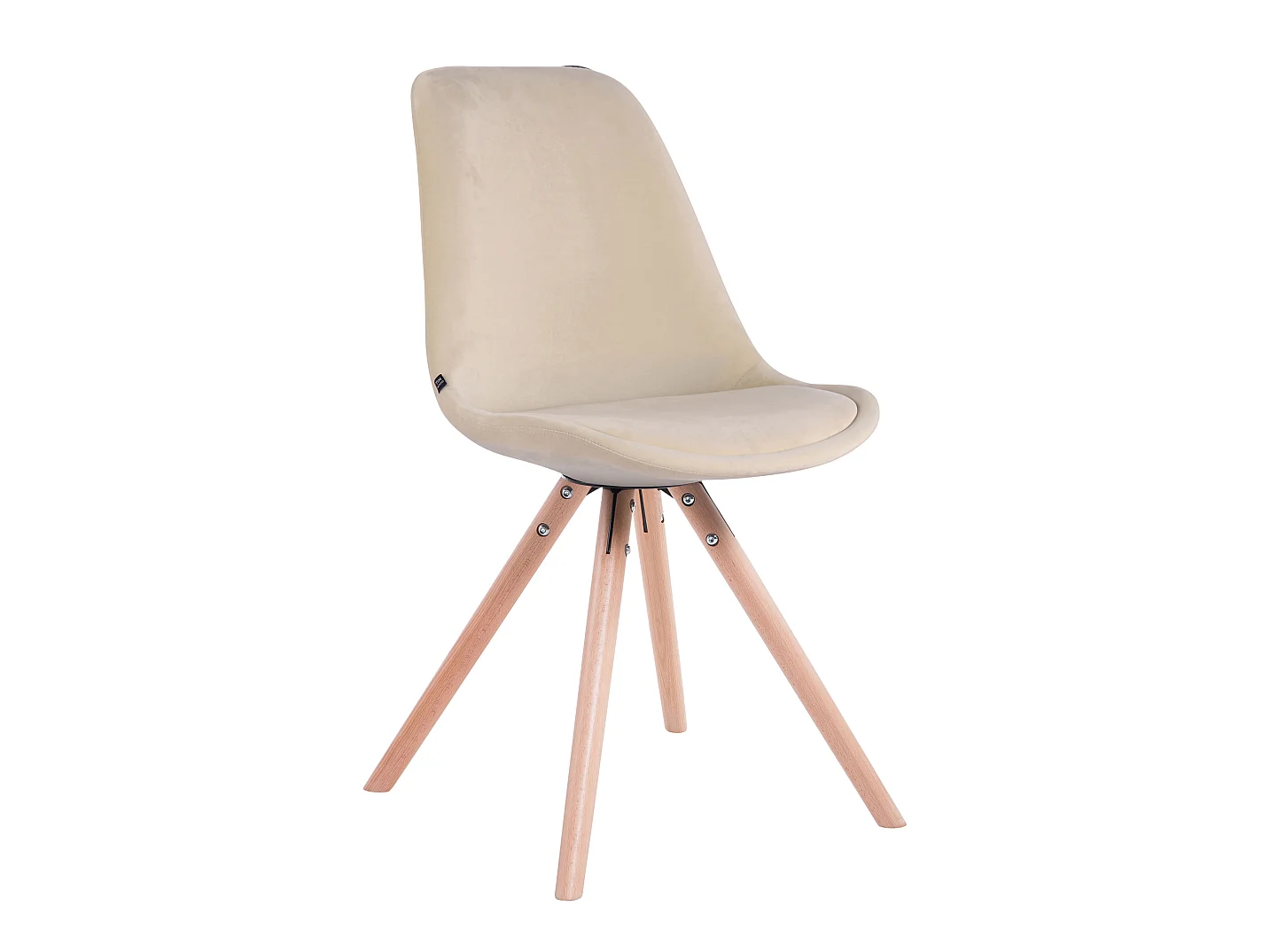 4er Set Esszimmerstuhl - Samt & natura - creme - Toulouse