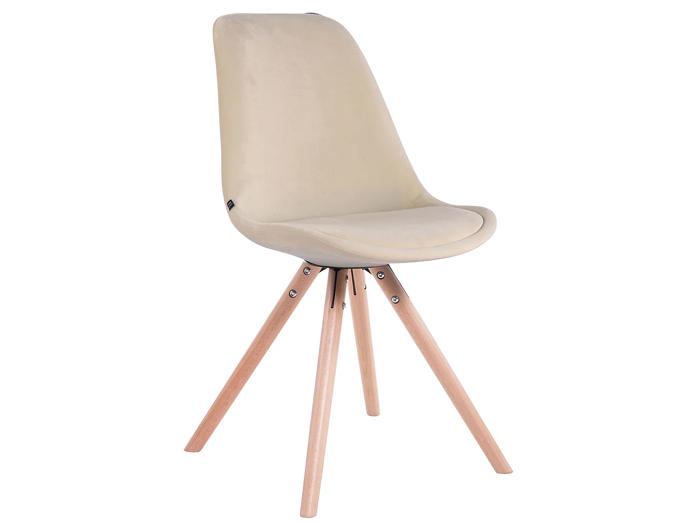 Lot de 4  chaise salle à manger - Velours & Nature - Crème - Toulouse