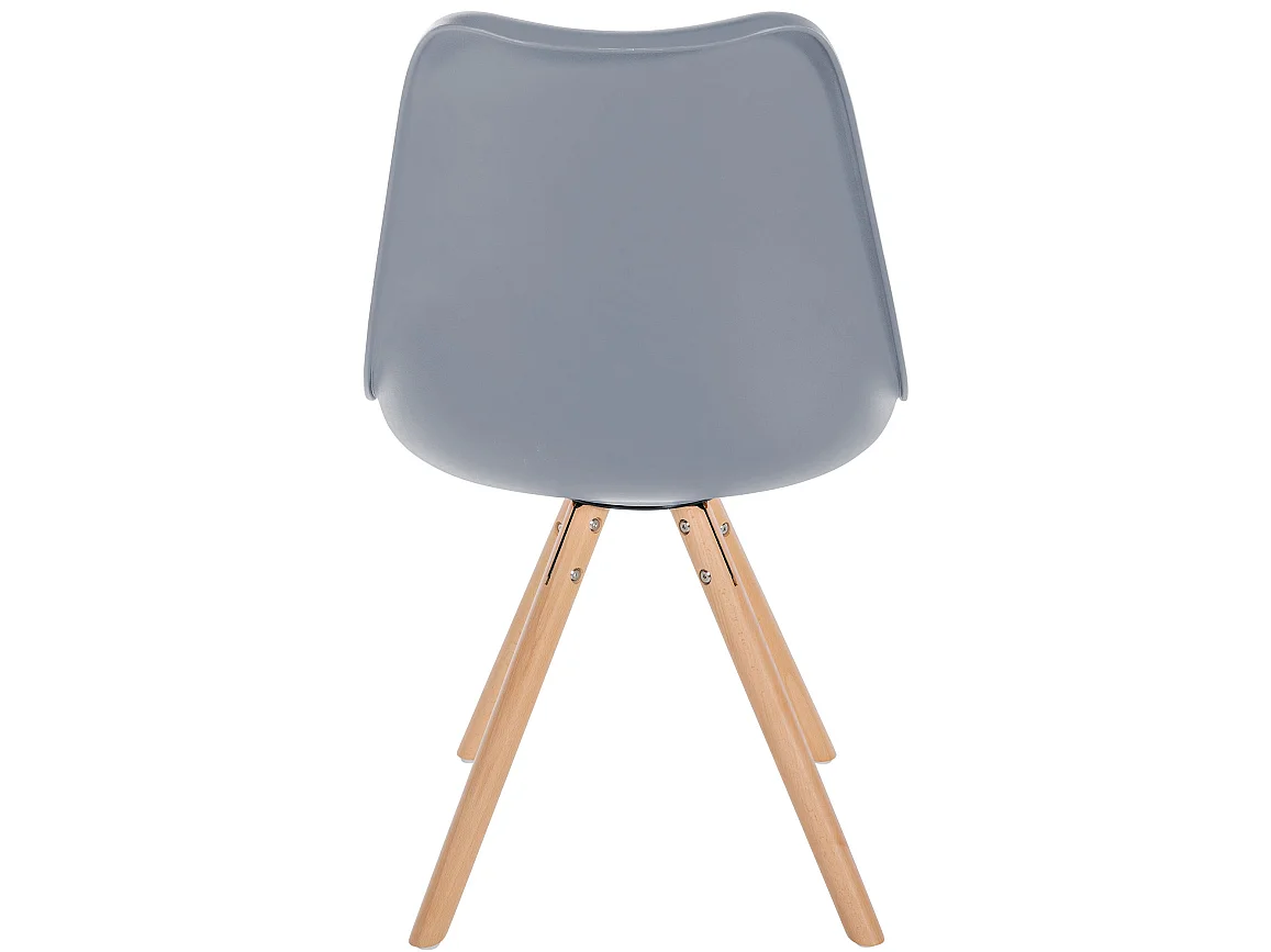 Eetkamerstoelen - Kunststof & natura (ronde) - grijs - Sofia