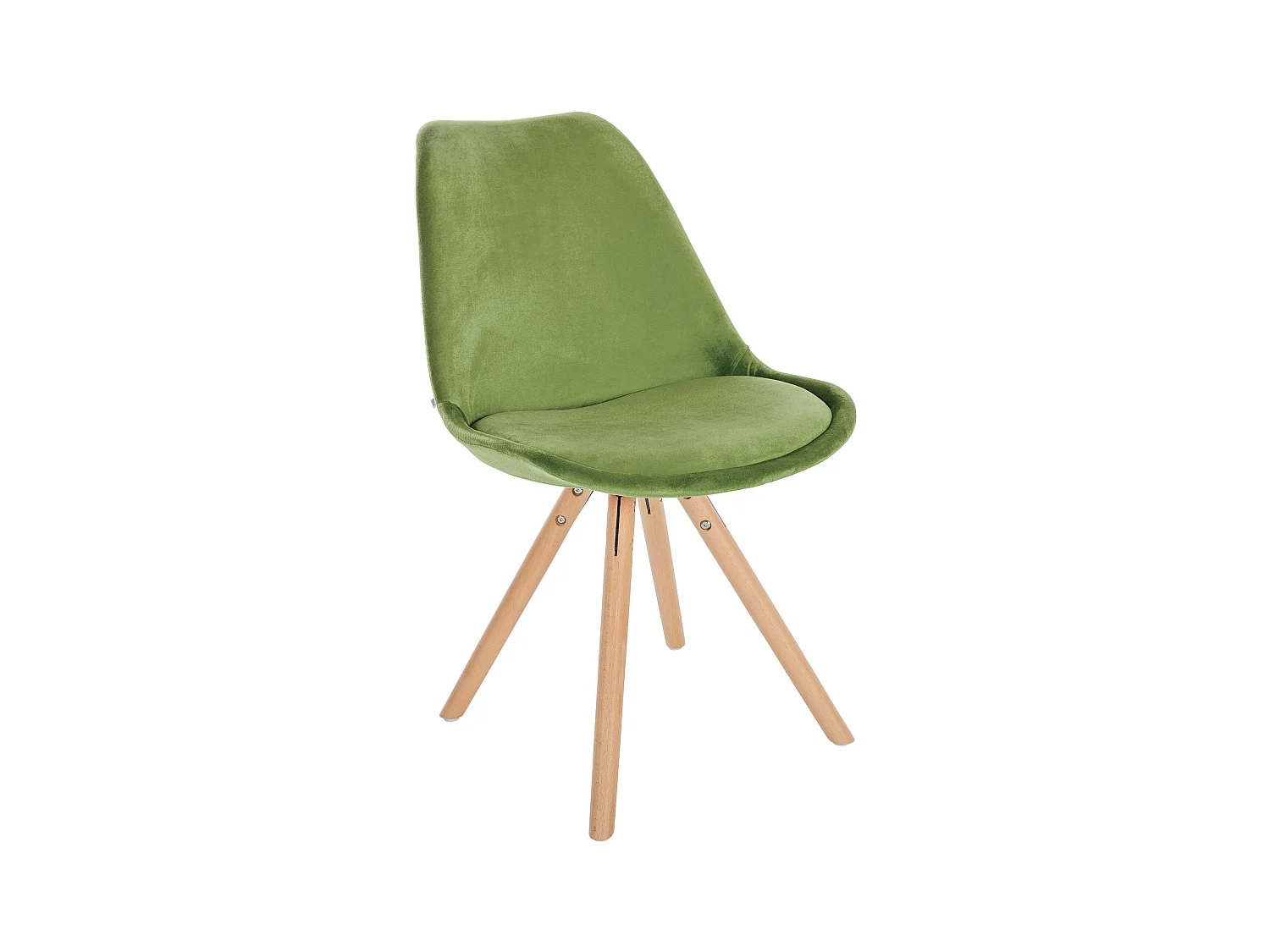 chaise salle à manger - Velours & Nature (rond) - Vert clair - Sofia