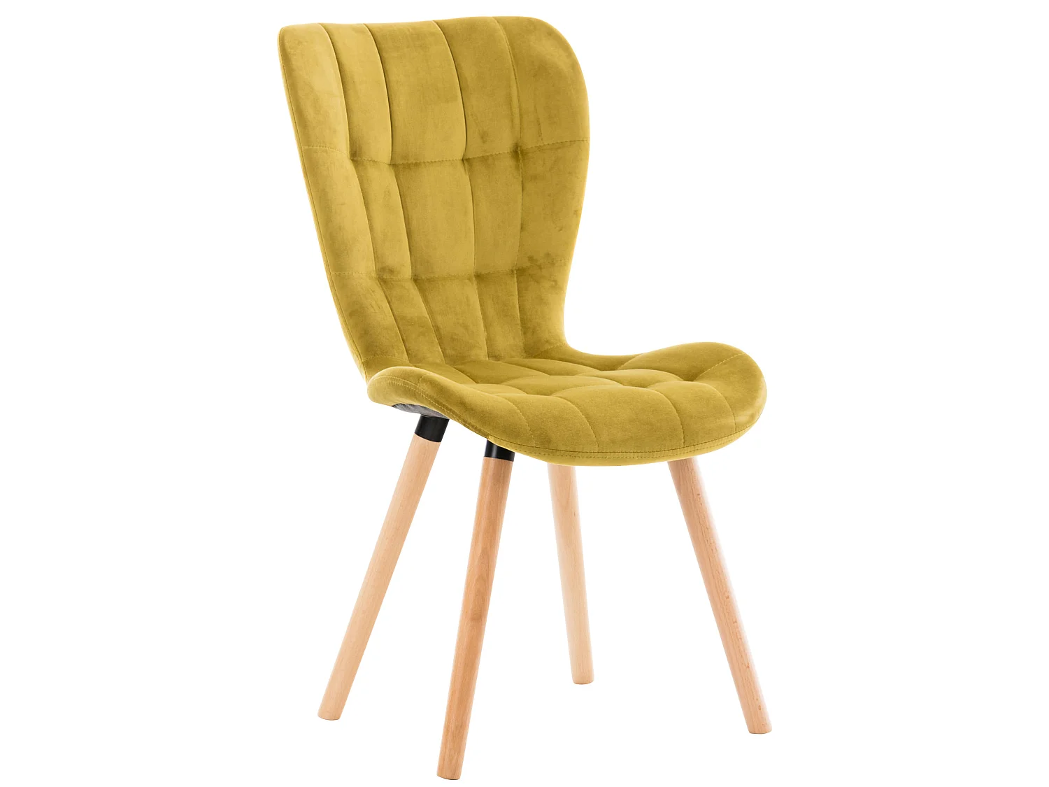 Eetkamerstoelen - Fluweel & antiek - geel - Elda