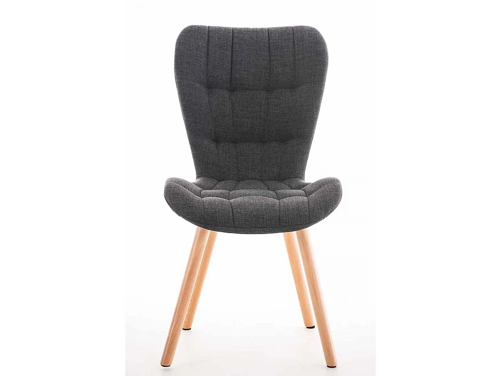 chaise salle à manger - Tissu & Bois - Gris foncé - Elda