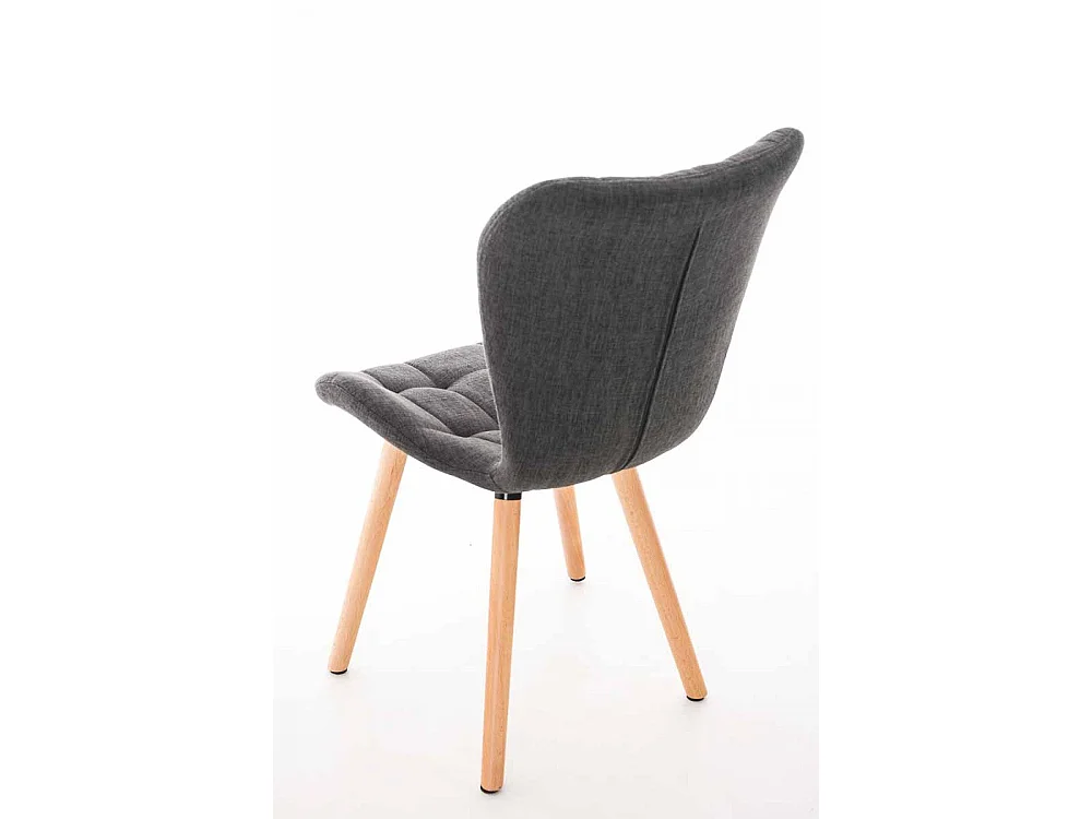 chaise salle à manger - Tissu & Bois - Gris foncé - Elda