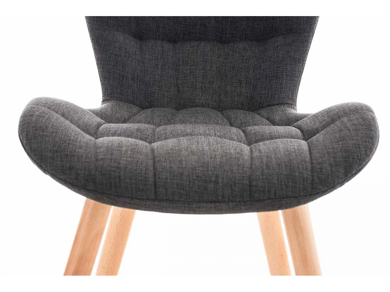 chaise salle à manger - Tissu & Bois - Gris foncé - Elda