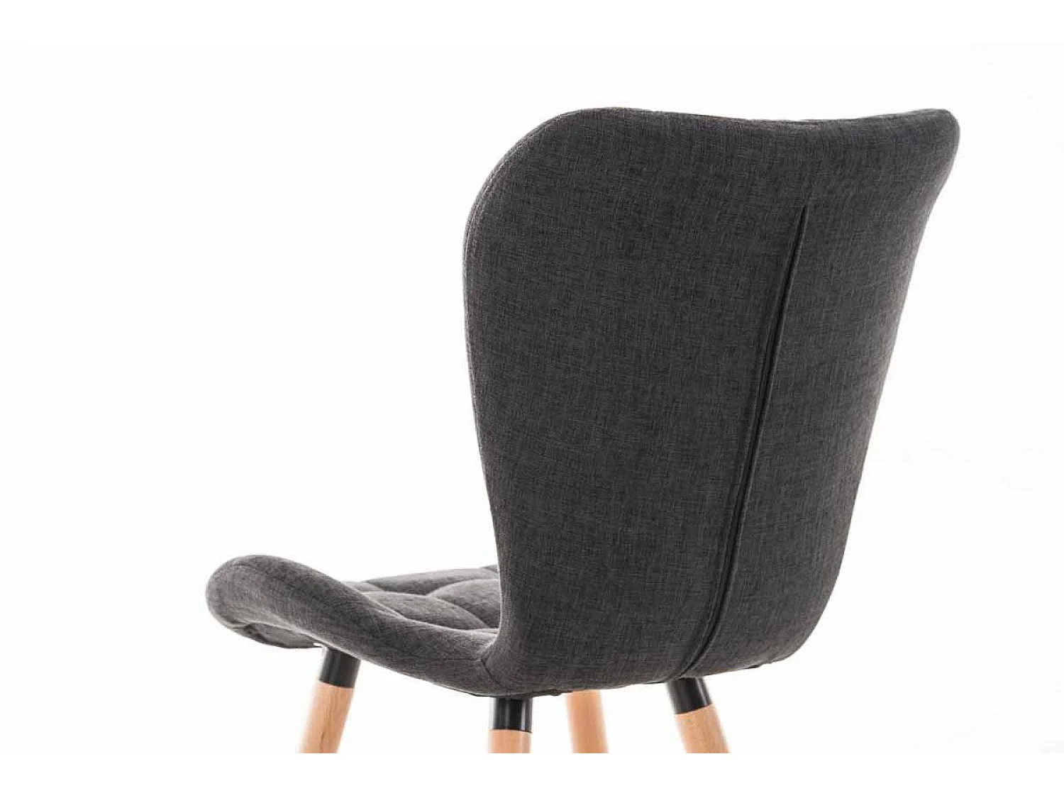 chaise salle à manger - Tissu & Bois - Gris foncé - Elda