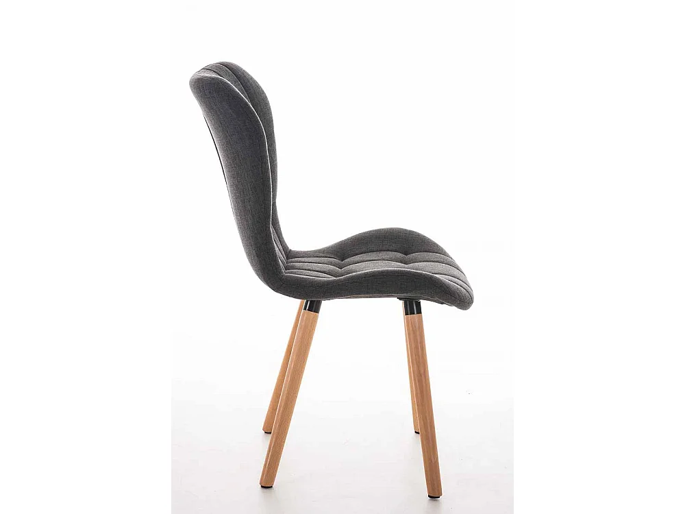 chaise salle à manger - Tissu & Bois - Gris foncé - Elda