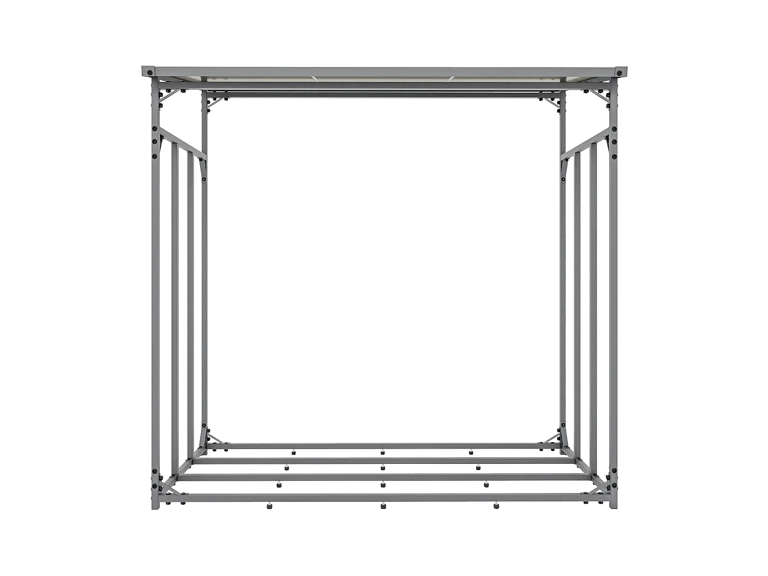 Etagère bois de cheminée - Métal - 143 x 70 x 145cm - Anthracite - Ruston